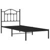 Cama Individual | Cama Para Adultos | Estructura De Cama Con Cabecero Metal Negro 90x190 Cm Cfw500196