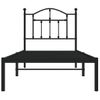 Cama Individual | Cama Para Adultos | Estructura De Cama Con Cabecero Metal Negro 90x190 Cm Cfw500196