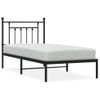 Cama Individual | Cama Para Adultos | Estructura De Cama Con Cabecero Metal Negro 90x190 Cm Cfw262906