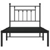 Cama Individual | Cama Para Adultos | Estructura De Cama Con Cabecero Metal Negro 90x190 Cm Cfw262906