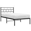 Cama Individual | Cama Para Adultos | Estructura De Cama Con Cabecero Metal Negro 90x190 Cm Cfw647520