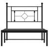 Cama Individual | Cama Para Adultos | Estructura De Cama Con Cabecero Metal Negro 90x190 Cm Cfw622301