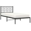 Cama Individual | Cama Para Adultos | Estructura De Cama Con Cabecero Metal Negro 90x200 Cm Cfw749044