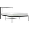 Cama Individual | Cama Para Adultos | Estructura De Cama Con Cabecero Metal Negro 90x200 Cm Cfw828473