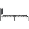 Cama Individual | Cama Para Adultos | Estructura De Cama Con Cabecero Metal Negro 90x200 Cm Cfw882301