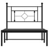 Cama Individual | Cama Para Adultos | Estructura De Cama Con Cabecero Metal Negro 90x200 Cm Cfw639478