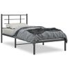 Cama Para Adulto | Cama Individual | Estructura De Cama Con Cabecero Metal Negro 90x200 Cm Cfw237822