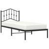 Cama Individual | Cama Para Adultos | Estructura De Cama Con Cabecero Metal Negro 90x200 Cm Cfw655124