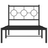 Cama Para Adulto | Cama Individual | Estructura De Cama Con Cabecero Metal Negro 90x200 Cm Cfw383689