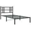 Cama Para Adulto | Cama Individual | Estructura De Cama Con Cabecero Metal Negro 90x200 Cm Cfw264701