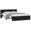 Cama Matrimonial | Cama Para Adultos | Estructura De Cama Con Cabecero Negra 140x190 Cm Cfw710225