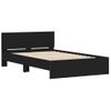 Cama Matrimonial | Cama Para Adultos | Estructura De Cama Con Cabecero Negro 135x190 Cm Cfw114405