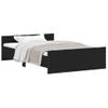 Cama Matrimonial | Cama Para Adultos | Estructura De Cama Con Cabecero Piecero Negro 120x190 Cm Cfw414886