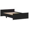 Cama Matrimonial | Cama Para Adultos | Estructura De Cama Con Cabecero Piecero Negro 120x190 Cm Cfw414886