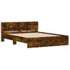 Cama Matrimonial | Cama Para Adultos | Estructura De Cama Con Cabecero Roble Ahumado 140x190 Cm Cfw318009