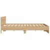 Cama Matrimonial | Cama Para Adultos | Estructura De Cama Con Cabecero Roble Sonoma 180x200 Cm Cfw642982