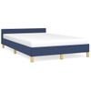 Cama Matrimonial | Cama Para Adultos | Estructura De Cama Con Cabecero Tela Azul 120x190 Cm Cfw470295