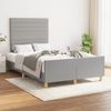 Cama Matrimonial | Cama Para Adultos | Estructura De Cama Con Cabecero Tela Gris Claro 120x190 Cm Cfw570318