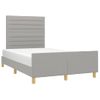 Cama Matrimonial | Cama Para Adultos | Estructura De Cama Con Cabecero Tela Gris Claro 120x190 Cm Cfw570318