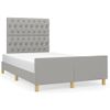 Cama Matrimonial | Cama Para Adultos | Estructura De Cama Con Cabecero Tela Gris Claro 120x190 Cm Cfw340603