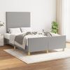 Cama Matrimonial | Cama Para Adultos | Estructura De Cama Con Cabecero Tela Gris Claro 120x190 Cm Cfw821821