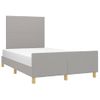 Cama Matrimonial | Cama Para Adultos | Estructura De Cama Con Cabecero Tela Gris Claro 120x190 Cm Cfw821821