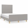 Cama Matrimonial | Cama Para Adultos | Estructura De Cama Con Cabecero Tela Gris Claro 120x190 Cm Cfw813416