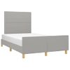 Cama Matrimonial | Cama Para Adultos | Estructura De Cama Con Cabecero Tela Gris Claro 120x190 Cm Cfw813416