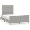 Cama Matrimonial | Cama Para Adultos | Estructura De Cama Con Cabecero Tela Gris Claro 120x190 Cm Cfw796055