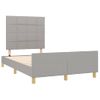 Cama Matrimonial | Cama Para Adultos | Estructura De Cama Con Cabecero Tela Gris Claro 120x190 Cm Cfw796055