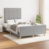 Cama Matrimonial | Cama Para Adultos | Estructura De Cama Con Cabecero Tela Gris Claro 120x190 Cm Cfw796055