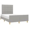 Cama Matrimonial | Cama Para Adultos | Estructura De Cama Con Cabecero Tela Gris Claro 120x190 Cm Cfw796055