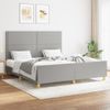 Cama Matrimonial | Cama Para Adultos | Estructura De Cama Con Cabecero Tela Gris Claro 160x200 Cm Cfw172539