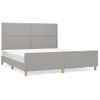 Cama Matrimonial | Cama Para Adultos | Estructura De Cama Con Cabecero Tela Gris Claro 160x200 Cm Cfw172539