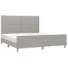 Cama Matrimonial | Cama Para Adultos | Estructura De Cama Con Cabecero Tela Gris Claro 160x200 Cm Cfw172539