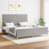 Cama Matrimonial | Cama Para Adultos | Estructura De Cama Con Cabecero Tela Gris Claro 160x200 Cm Cfw739592