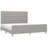 Cama Matrimonial | Cama Para Adultos | Estructura De Cama Con Cabecero Tela Gris Claro 160x200 Cm Cfw64742