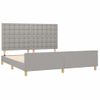 Cama Matrimonial | Cama Para Adultos | Estructura De Cama Con Cabecero Tela Gris Claro 160x200 Cm Cfw64742