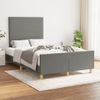 Cama Matrimonial | Cama Para Adultos | Estructura De Cama Con Cabecero Tela Gris Oscuro 120x190 Cm Cfw639494