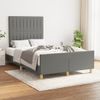 Cama Matrimonial | Cama Para Adultos | Estructura De Cama Con Cabecero Tela Gris Oscuro 120x190 Cm Cfw512517