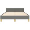 Cama Matrimonial | Cama Para Adultos | Estructura De Cama Con Cabecero Tela Gris Oscuro 120x190 Cm Cfw512517