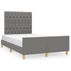 Cama Matrimonial | Cama Para Adultos | Estructura De Cama Con Cabecero Tela Gris Oscuro 120x190 Cm Cfw567672