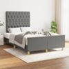 Cama Matrimonial | Cama Para Adultos | Estructura De Cama Con Cabecero Tela Gris Oscuro 120x190 Cm Cfw567672