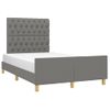 Cama Matrimonial | Cama Para Adultos | Estructura De Cama Con Cabecero Tela Gris Oscuro 120x190 Cm Cfw567672