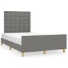 Cama Matrimonial | Cama Para Adultos | Estructura De Cama Con Cabecero Tela Gris Oscuro 120x190 Cm Cfw983723