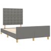 Cama Matrimonial | Cama Para Adultos | Estructura De Cama Con Cabecero Tela Gris Oscuro 120x190 Cm Cfw983723