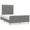 Cama Matrimonial | Cama Para Adultos | Estructura De Cama Con Cabecero Tela Gris Oscuro 120x190 Cm Cfw498003