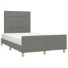 Cama Matrimonial | Cama Para Adultos | Estructura De Cama Con Cabecero Tela Gris Oscuro 120x190 Cm Cfw498003