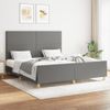 Cama Matrimonial | Cama Para Adultos | Estructura De Cama Con Cabecero Tela Gris Oscuro 160x200 Cm Cfw973725