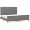 Cama Matrimonial | Cama Para Adultos | Estructura De Cama Con Cabecero Tela Gris Oscuro 160x200 Cm Cfw973725